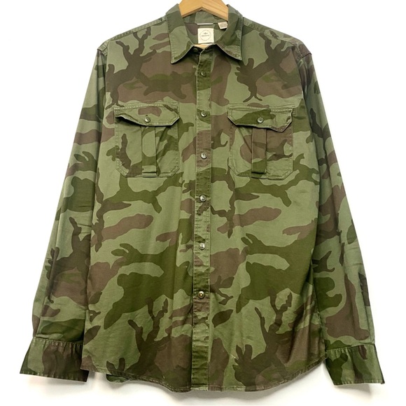 Dockers Premium Men’s Slim Fit Camo Long Sleeve Button Down Shirt Size Large - Picture 2 of 8